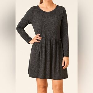 Elegant gray  Niche Long Sleeve longer blouse tunic